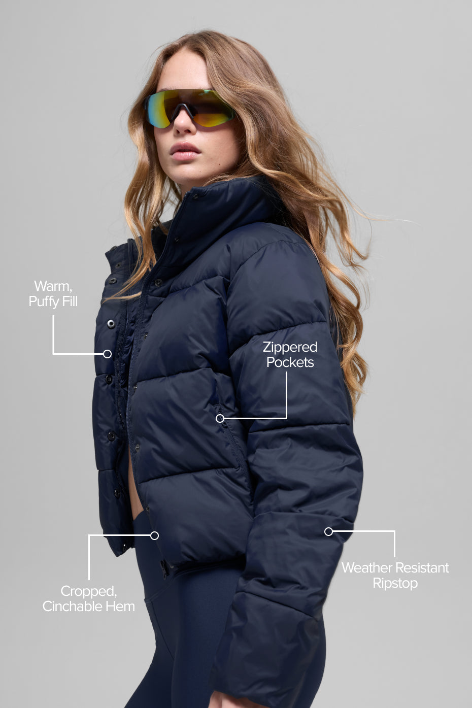 Gold Rush Puffer - Navy