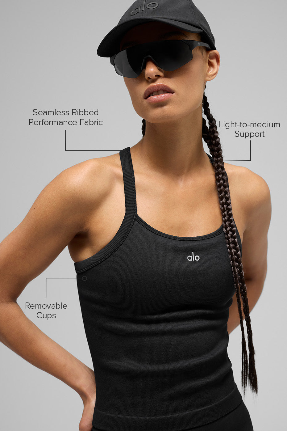 Seamless ribbed bra tank top