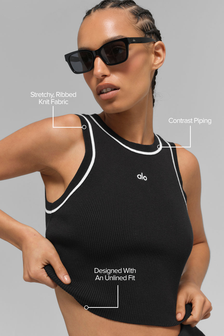 Tank Top - Ribbed Knit Highline Cropped Tank "new" "out of stock"